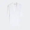 Polo em algodão elástico, branco Polo em algodão elástico, branco
