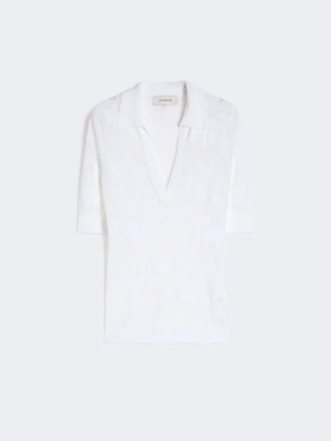 Polo em algodão elástico, branco Polo em algodão elástico, branco