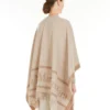 Poncho de lã jacquard, bege