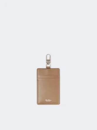 Porta-crachá em pele, cor lama Porta-crachá em pele, cor lama