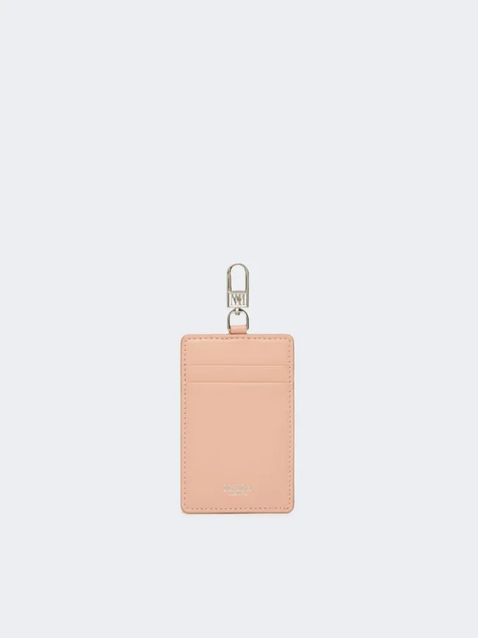 Porta-crachá em pele, rosa Porta-crachá em pele, rosa
