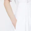Saia longa em popeline de algodão, branco óptico Saia longa em popeline de algodão, branco óptico