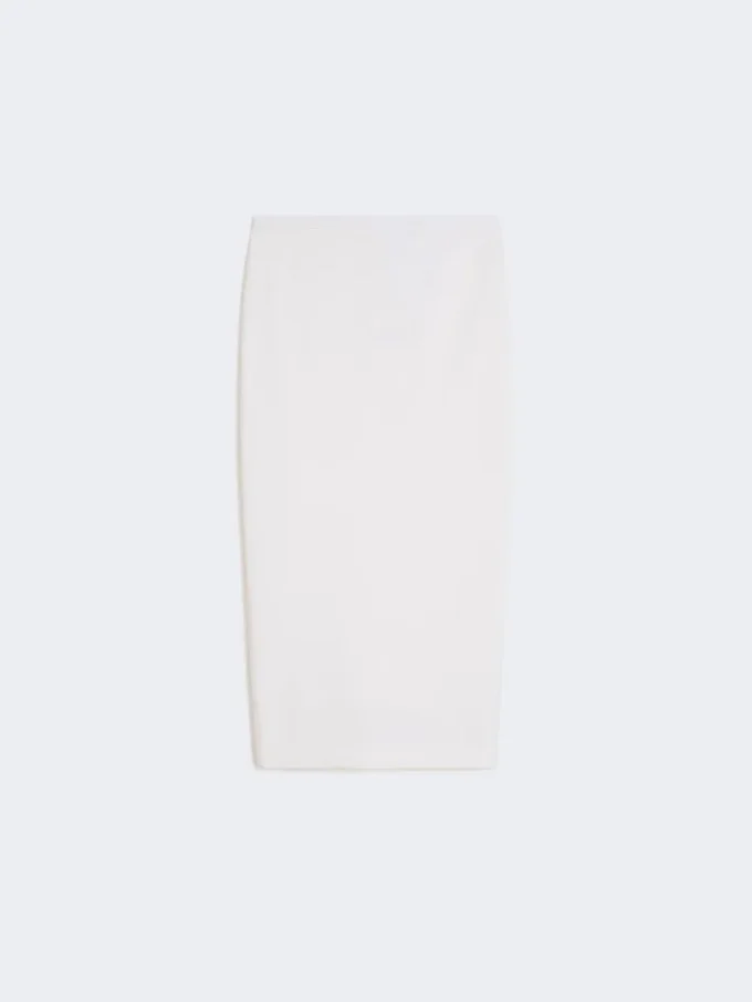 Saia lápis em jersey técnico, branco óptico Saia lápis em jersey técnico, branco óptico