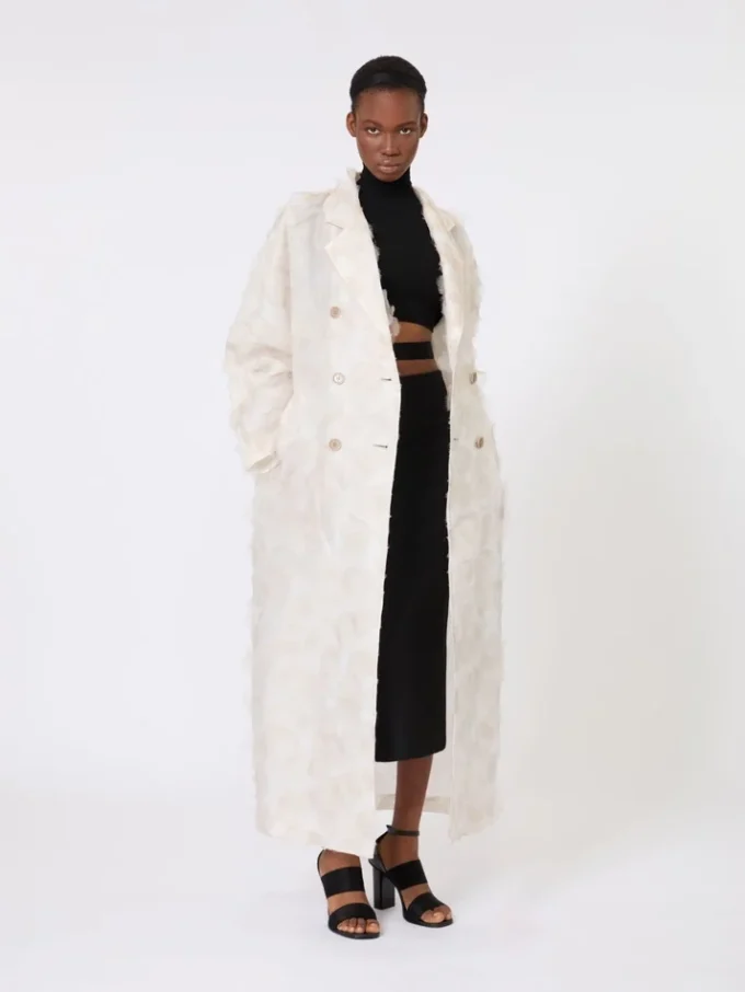 Saia midi em jersey de crepe compacto, preta Saia midi em jersey de crepe compacto, preta