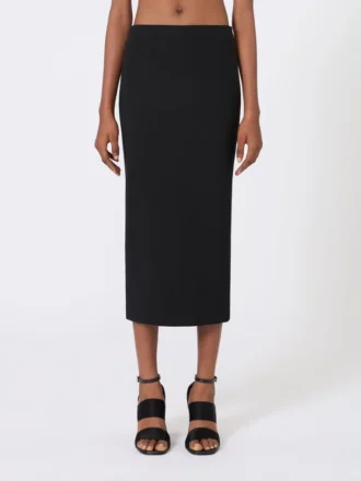 Saia midi em jersey de crepe compacto, preta