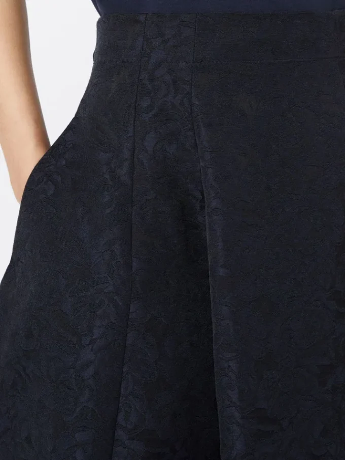 Saia plissada em jacquard, azul-escuro Saia plissada em jacquard, azul-escuro