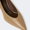 Sapatos de salto alto em pele napa, cor lama