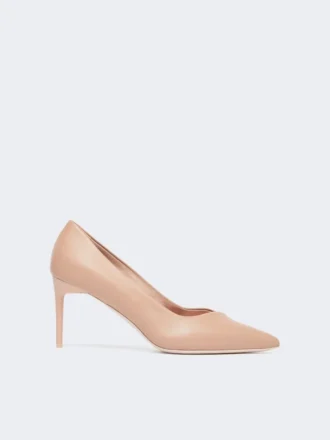Sapatos de salto alto em pele napa, cor pó