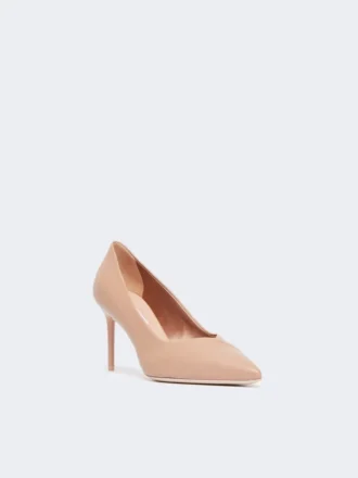 Sapatos de salto alto em pele napa, cor pó