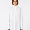 Sobretudo com detalhes plissados, branco óptico Sobretudo com detalhes plissados, branco óptico