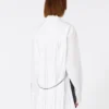 Sobretudo com detalhes plissados, branco óptico Sobretudo com detalhes plissados, branco óptico