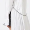Sobretudo com detalhes plissados, branco óptico Sobretudo com detalhes plissados, branco óptico
