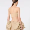 Sutiã bandeau em viscose elástica, cor camelo