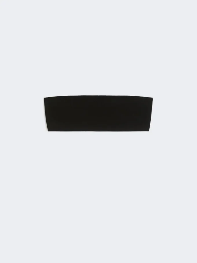 Sutiã bandeau em viscose elástica, preto Sutiã bandeau em viscose elástica, preto