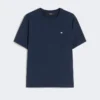 T-shirt básica de algodão, azul-marinho