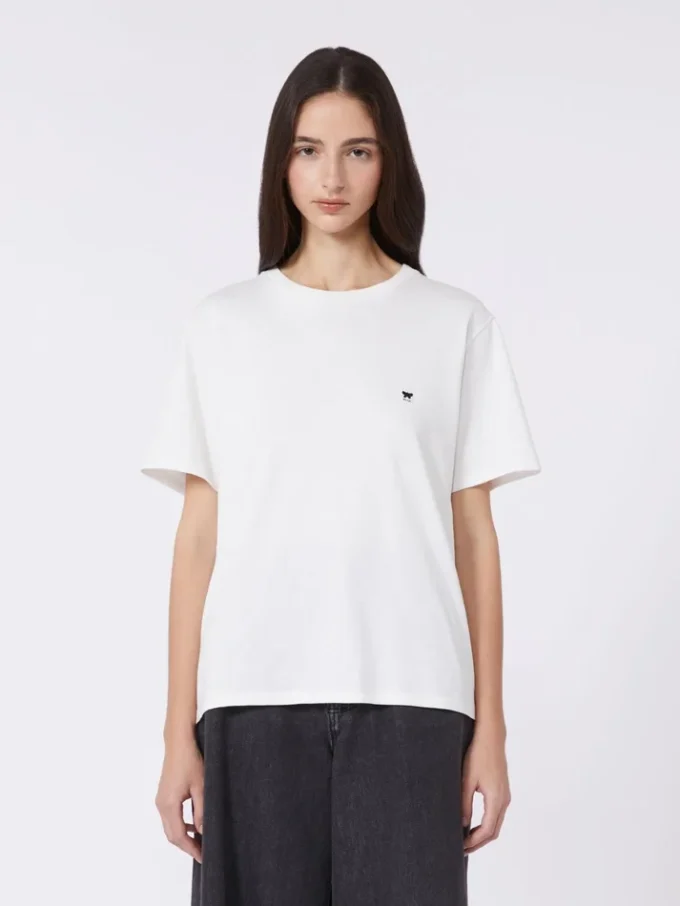 T-shirt básica de algodão, branco óptico T-shirt básica de algodão, branco óptico