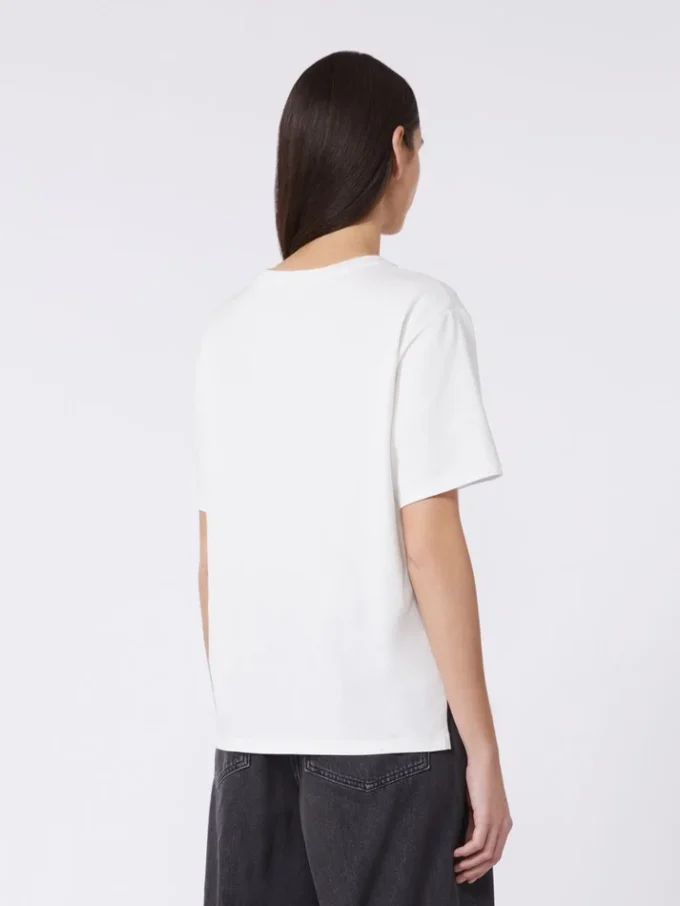 T-shirt básica de algodão, branco óptico T-shirt básica de algodão, branco óptico