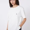 T-shirt básica de algodão, branco óptico T-shirt básica de algodão, branco óptico