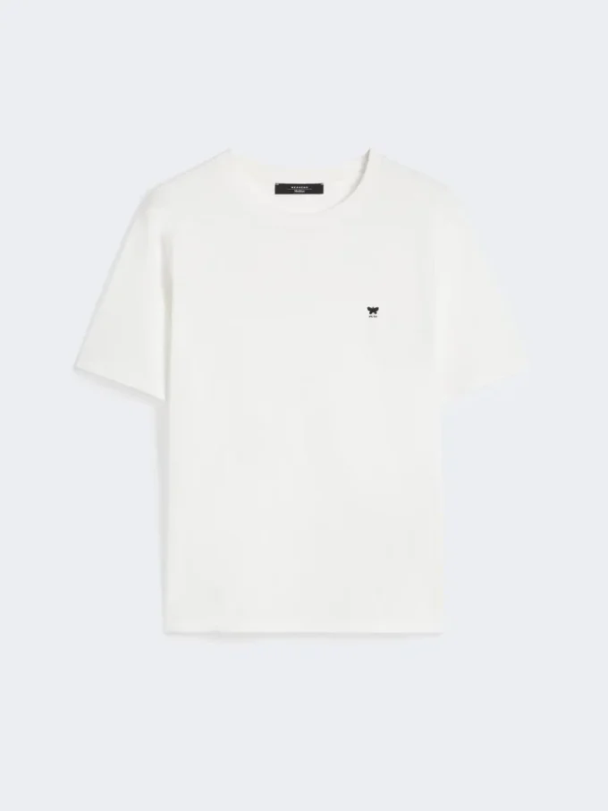 T-shirt básica de algodão, branco óptico T-shirt básica de algodão, branco óptico