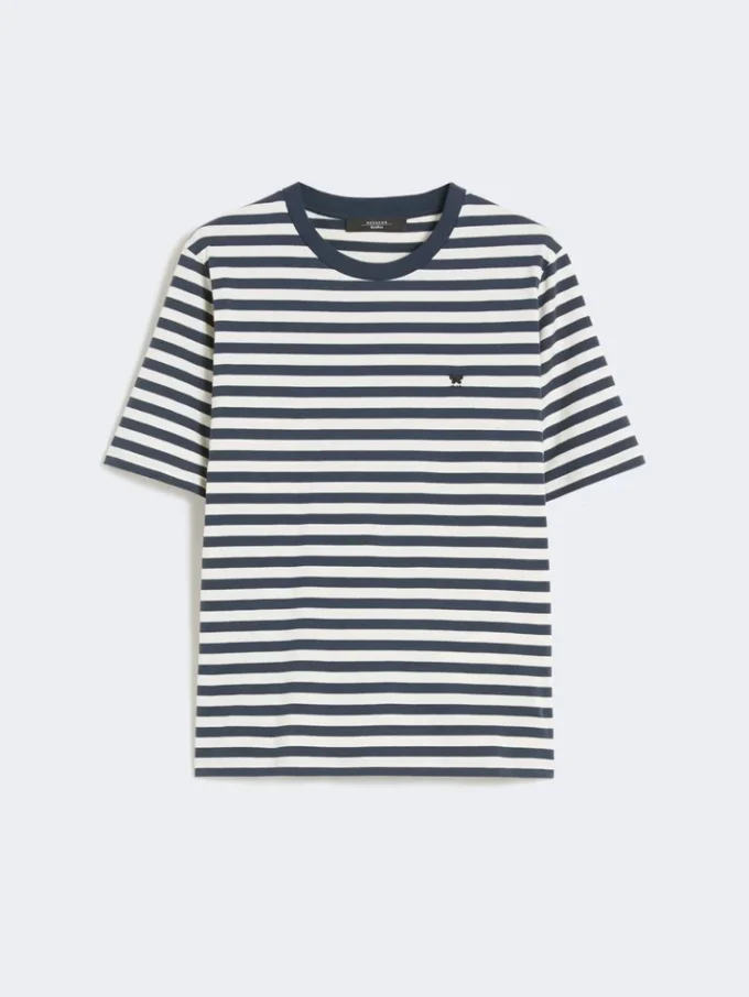T-shirt básica de algodão, cru