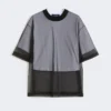 T-shirt com sobreposição de algodão, branco óptico T-shirt com sobreposição de algodão, branco óptico