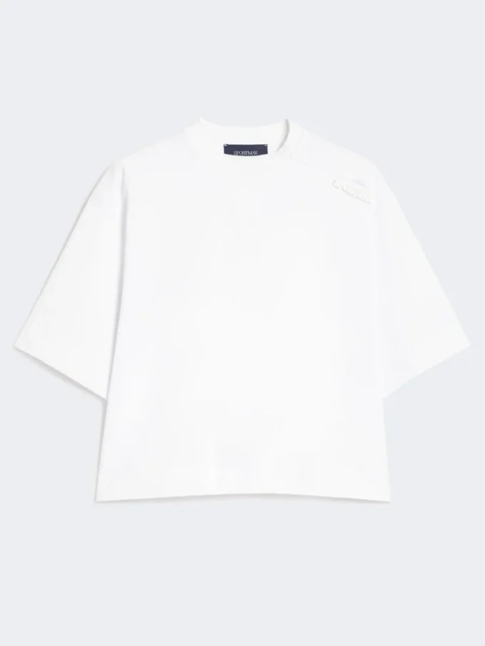T-shirt de algodão, branco óptico T-shirt de algodão, branco óptico
