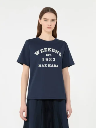 T-shirt de algodão com estampado gráfico, azul-marinho