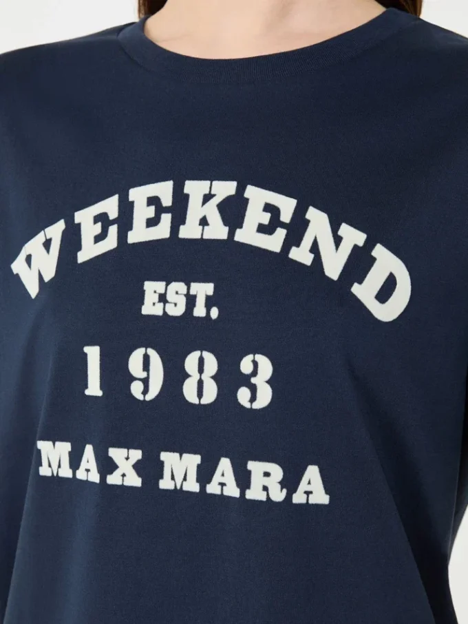 T-shirt de algodão com estampado gráfico, azul-marinho T-shirt de algodão com estampado gráfico, azul-marinho