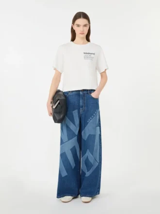 T-shirt de algodão com estampado gráfico, branca