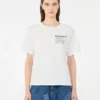 T-shirt de algodão com estampado gráfico, branca T-shirt de algodão com estampado gráfico, branca