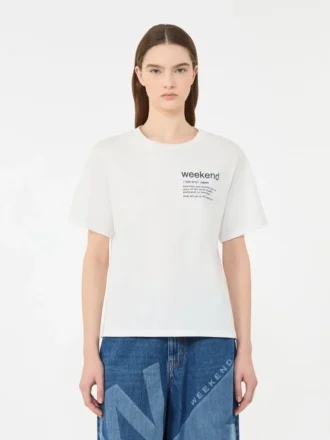 T-shirt de algodão com estampado gráfico, branca