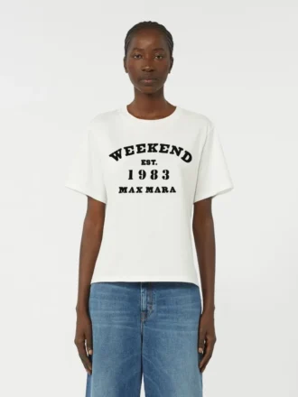T-shirt de algodão com estampado gráfico, branca