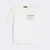 T-shirt de algodão com estampado gráfico, branca T-shirt de algodão com estampado gráfico, branca
