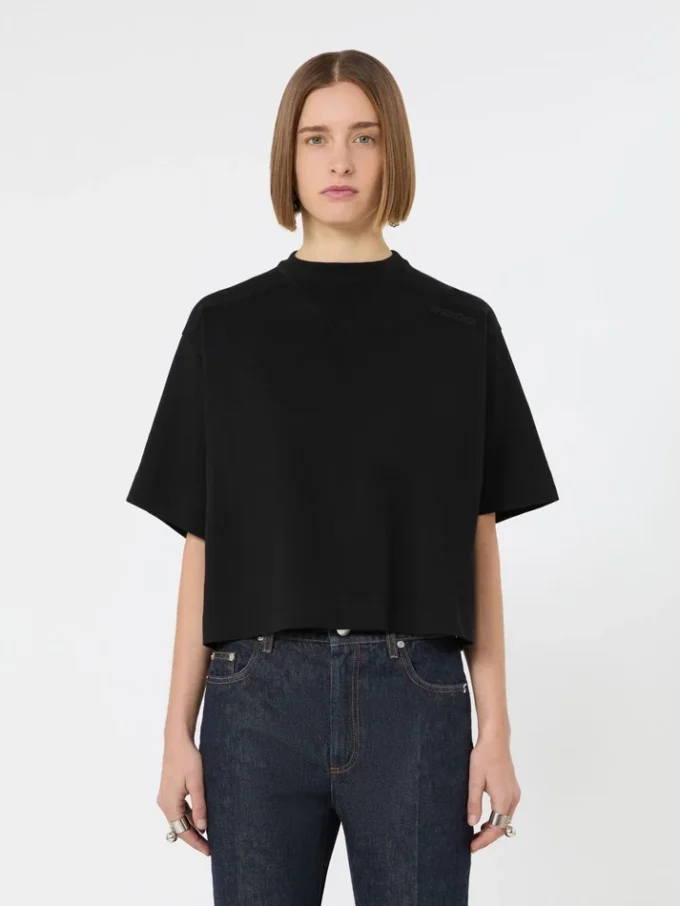 T-shirt de algodão, preta