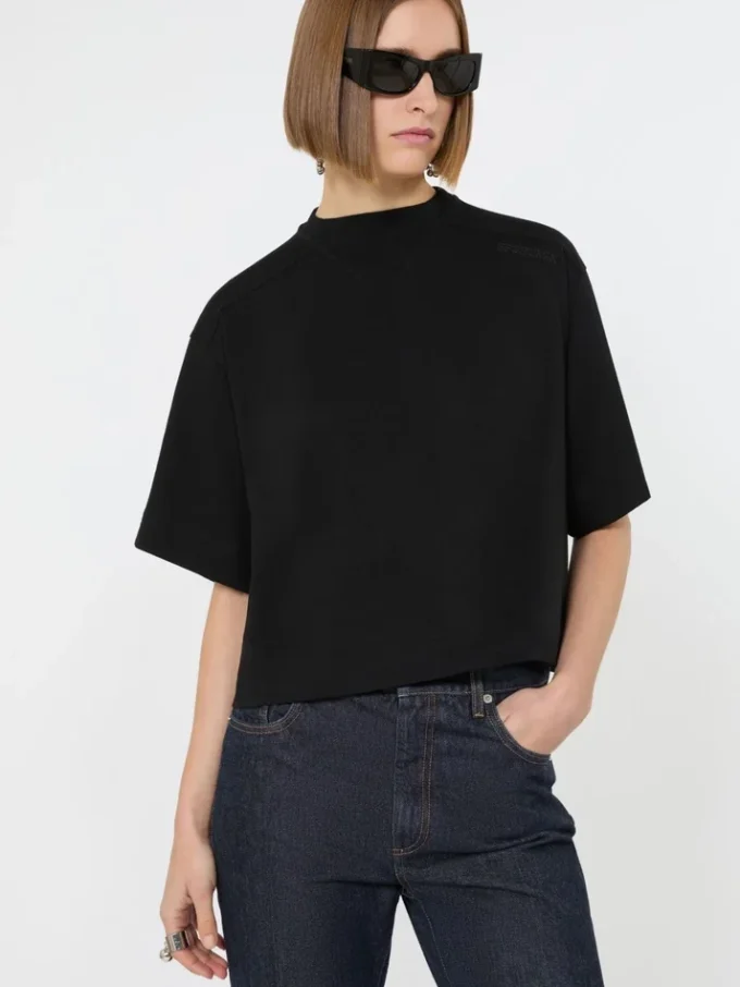 T-shirt de algodão, preta