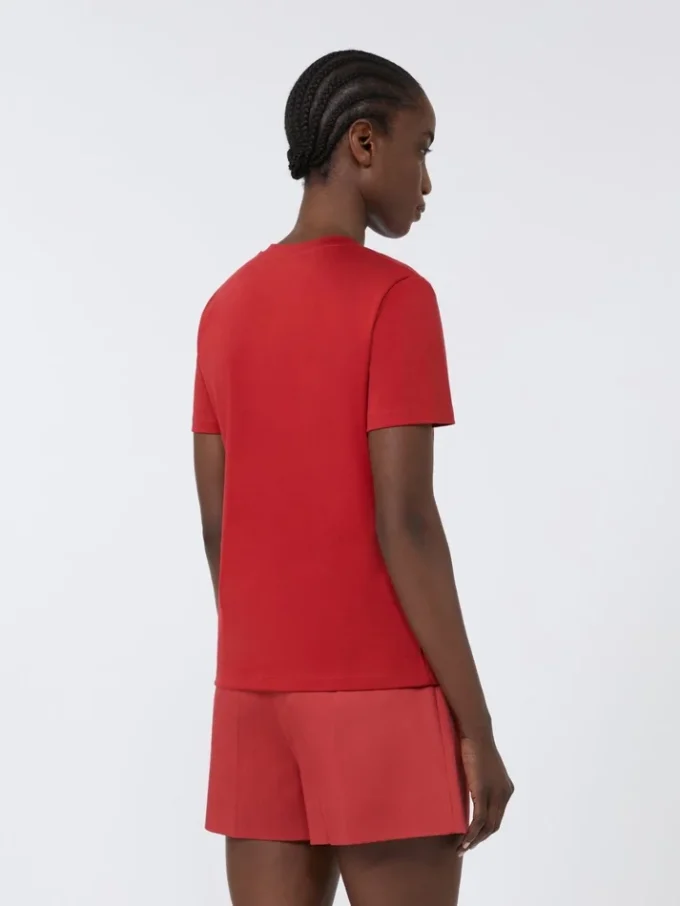 T-shirt de algodão, vermelha