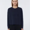 T-shirt de malha oversized, azul-marinho T-shirt de malha oversized, azul-marinho