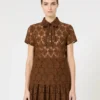 T-shirt de renda, chocolate