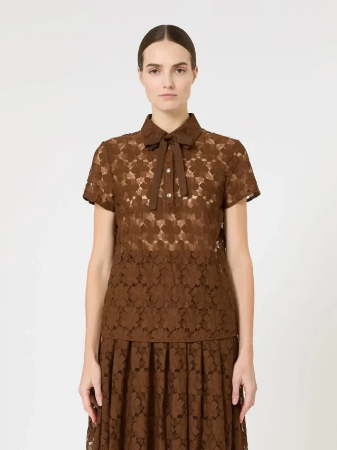 T-shirt de renda, chocolate