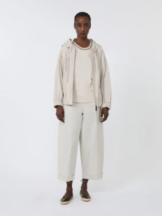 T-shirt em algodão e modal, bege