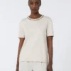 T-shirt em algodão e modal, bege T-shirt em algodão e modal, bege