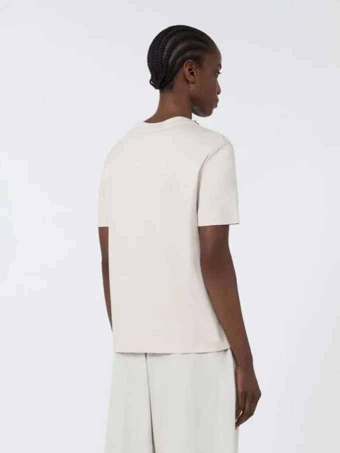 T-shirt em algodão e modal, bege T-shirt em algodão e modal, bege