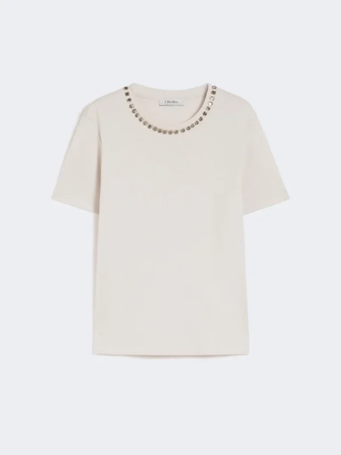 T-shirt em algodão e modal, bege T-shirt em algodão e modal, bege