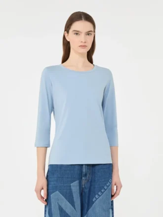 T-shirt em algodão elástico, azul claro