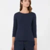 T-shirt em algodão elástico, azul-marinho T-shirt em algodão elástico, azul-marinho