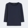 T-shirt em algodão elástico, azul-marinho T-shirt em algodão elástico, azul-marinho