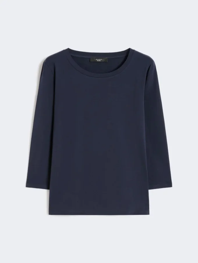 T-shirt em algodão elástico, azul-marinho T-shirt em algodão elástico, azul-marinho