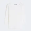 T-shirt em algodão elástico, branca T-shirt em algodão elástico, branca