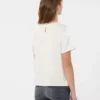 T-shirt em cetim e jersey, cru T-shirt em cetim e jersey, cru
