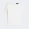 T-shirt em cetim e jersey, cru T-shirt em cetim e jersey, cru